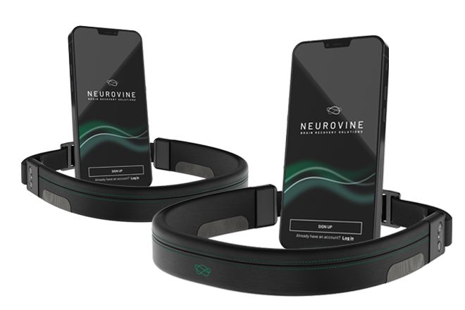 Two Neurovine Sensorbands and Phones