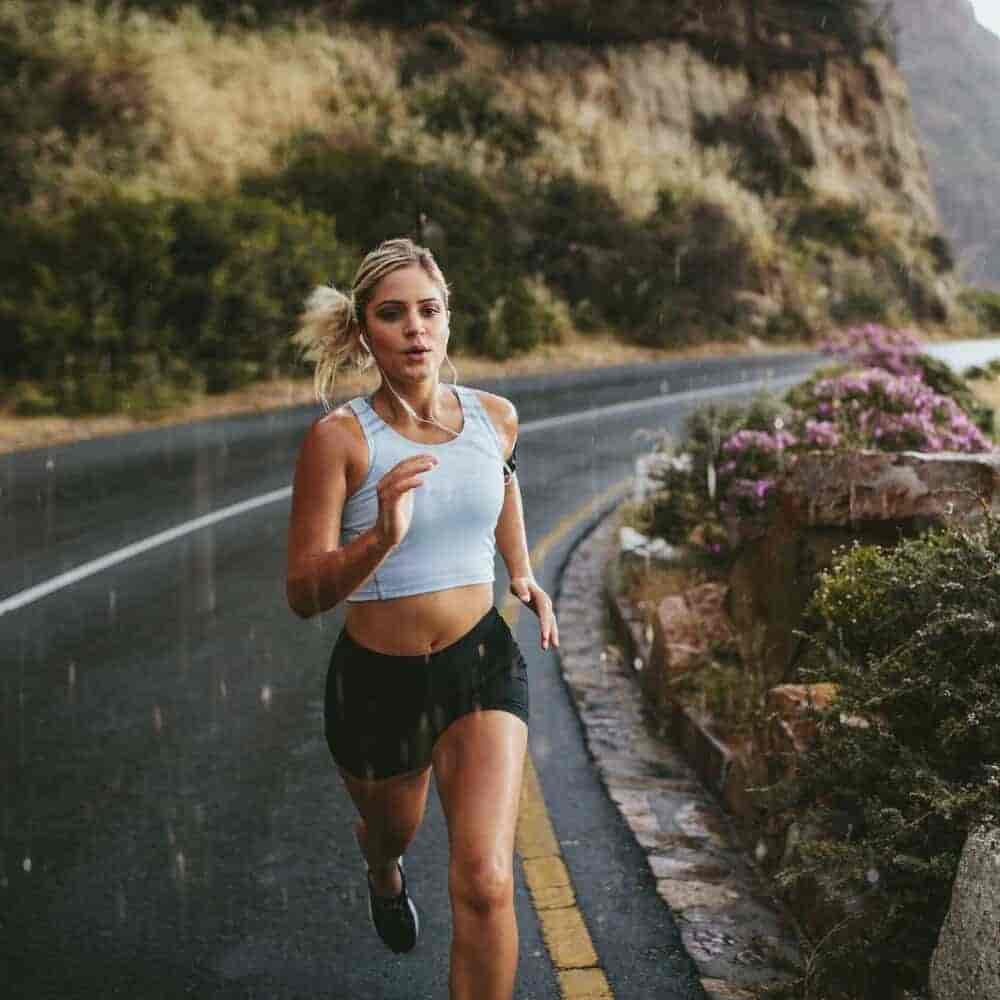 Woman Jogging in the rain